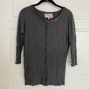 Philosophy Women’s Gray Faux Leather Blouse Size XS‎